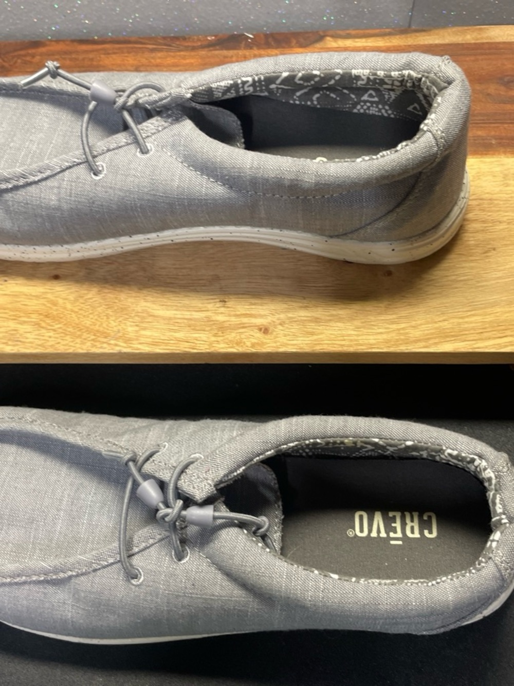 Crevo Light Gray Slip-On Loafers with Toggle Lace